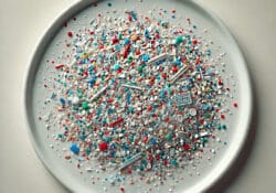 Microplastics on a plate